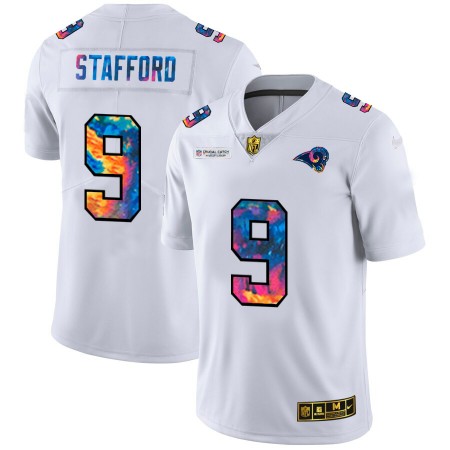 Los Angeles Rams Tröjor Matthew Stafford 9 Nike 2020 Flerfärgad Vit - Herr Los Angeles Rams Tröjor Matthew Stafford 9 Nike 2020 Flerfärgad Vit - Herr